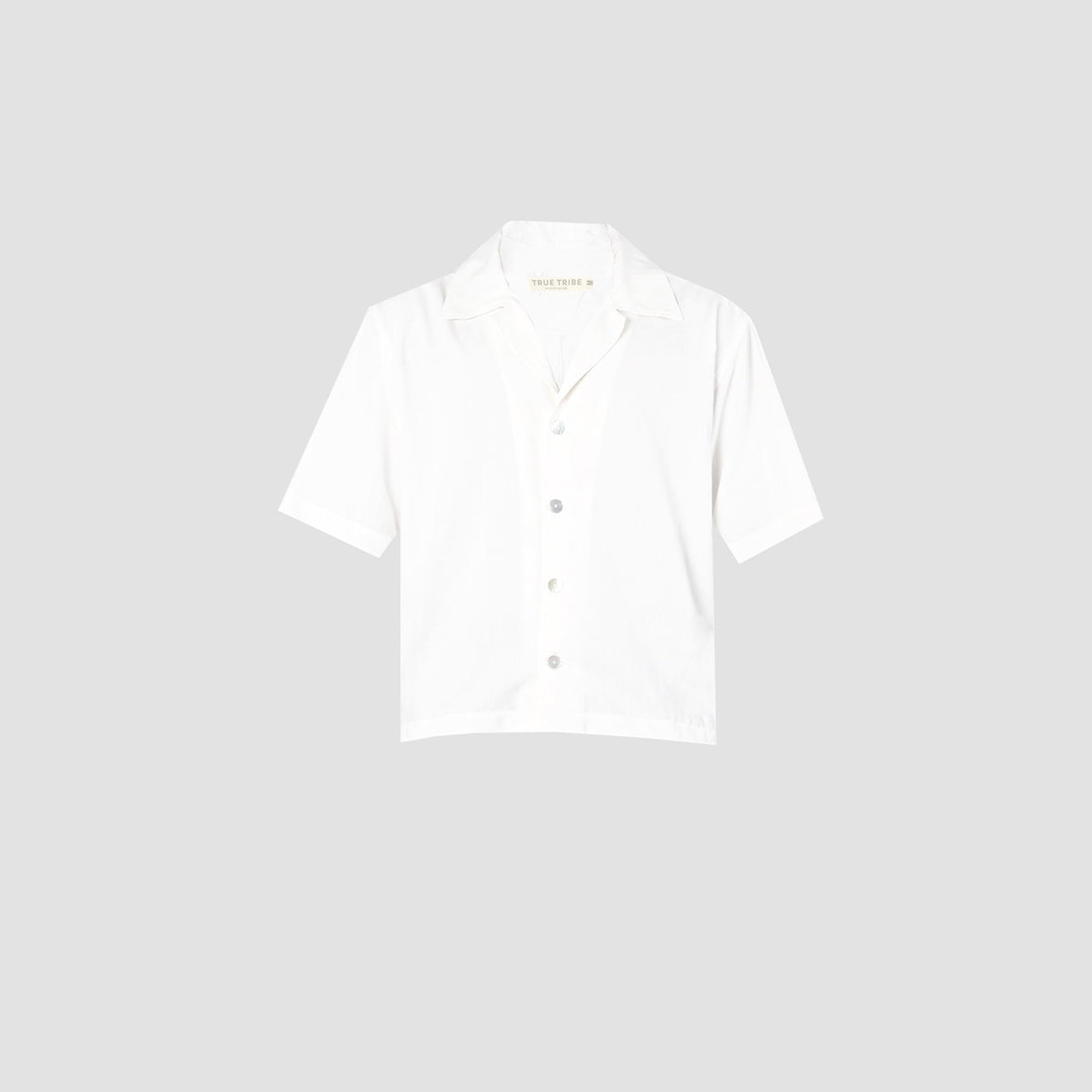 SmoothWeave White Micro Twill Cuban Shirt