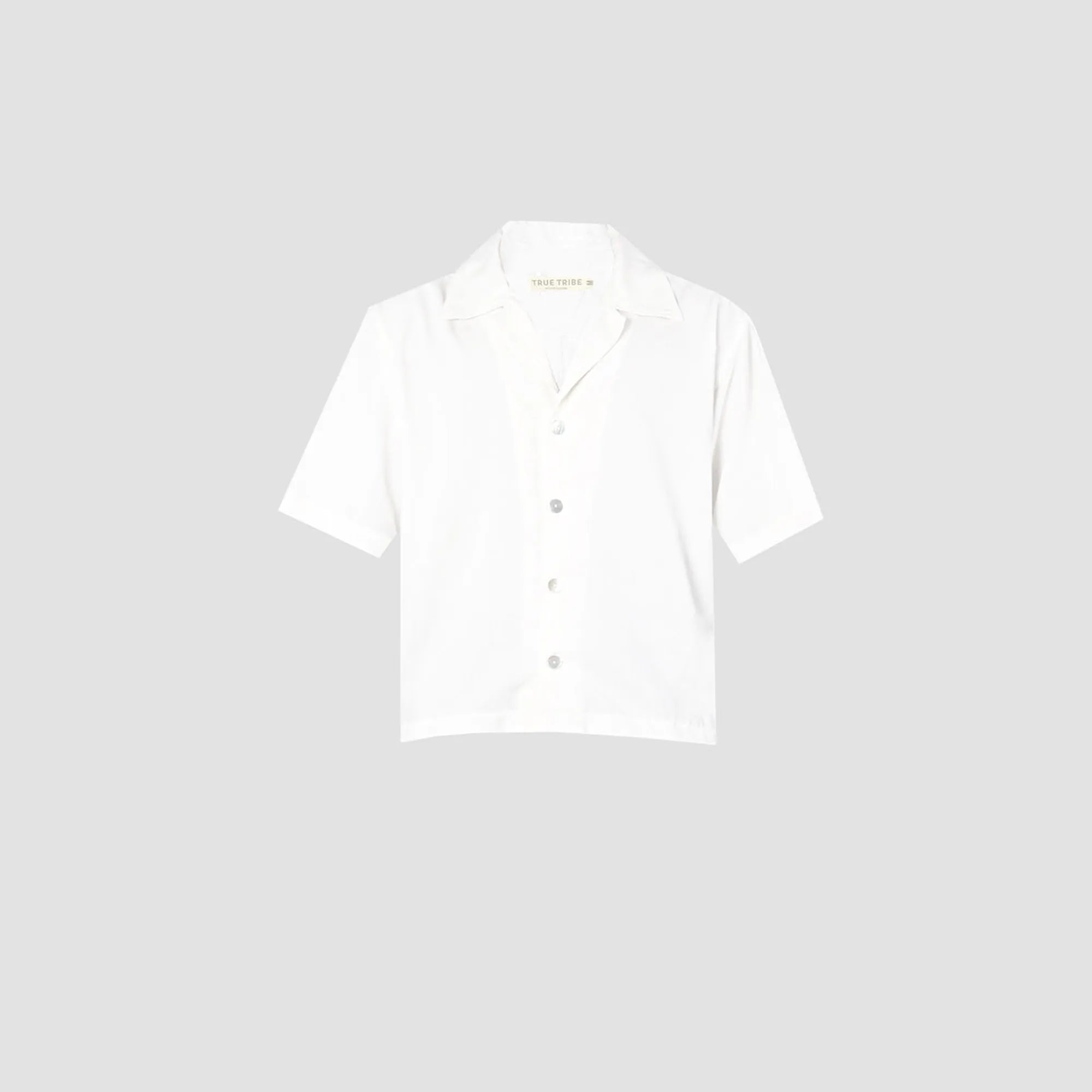 SmoothWeave White Micro Twill Cuban Shirt