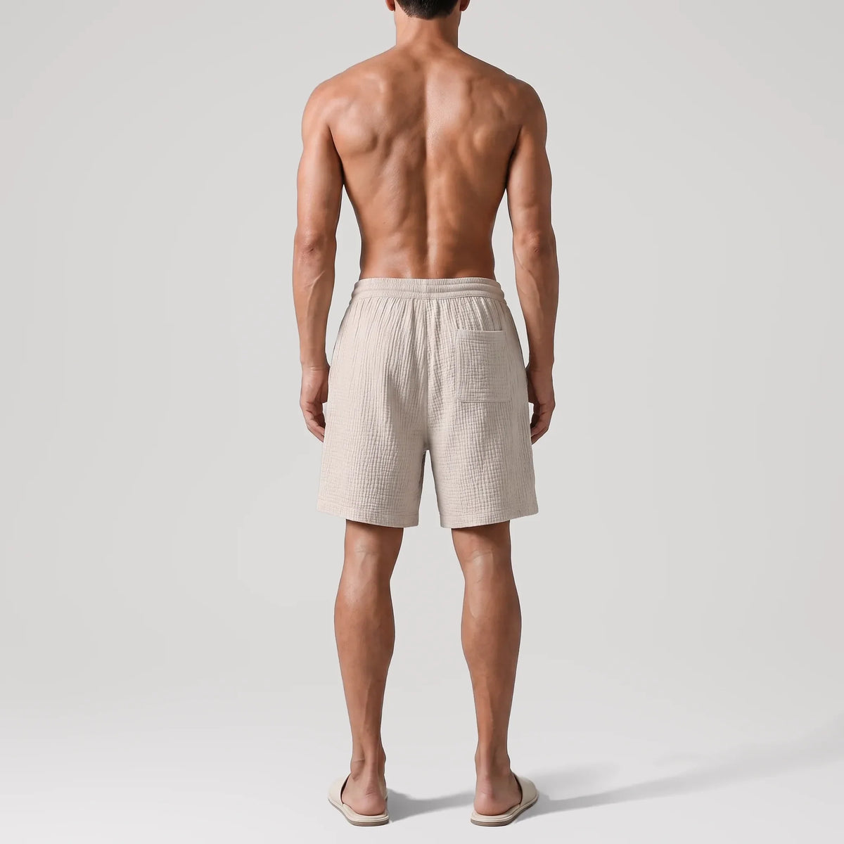 AngelWeave Sand Gauze Lounge Shorts, back view