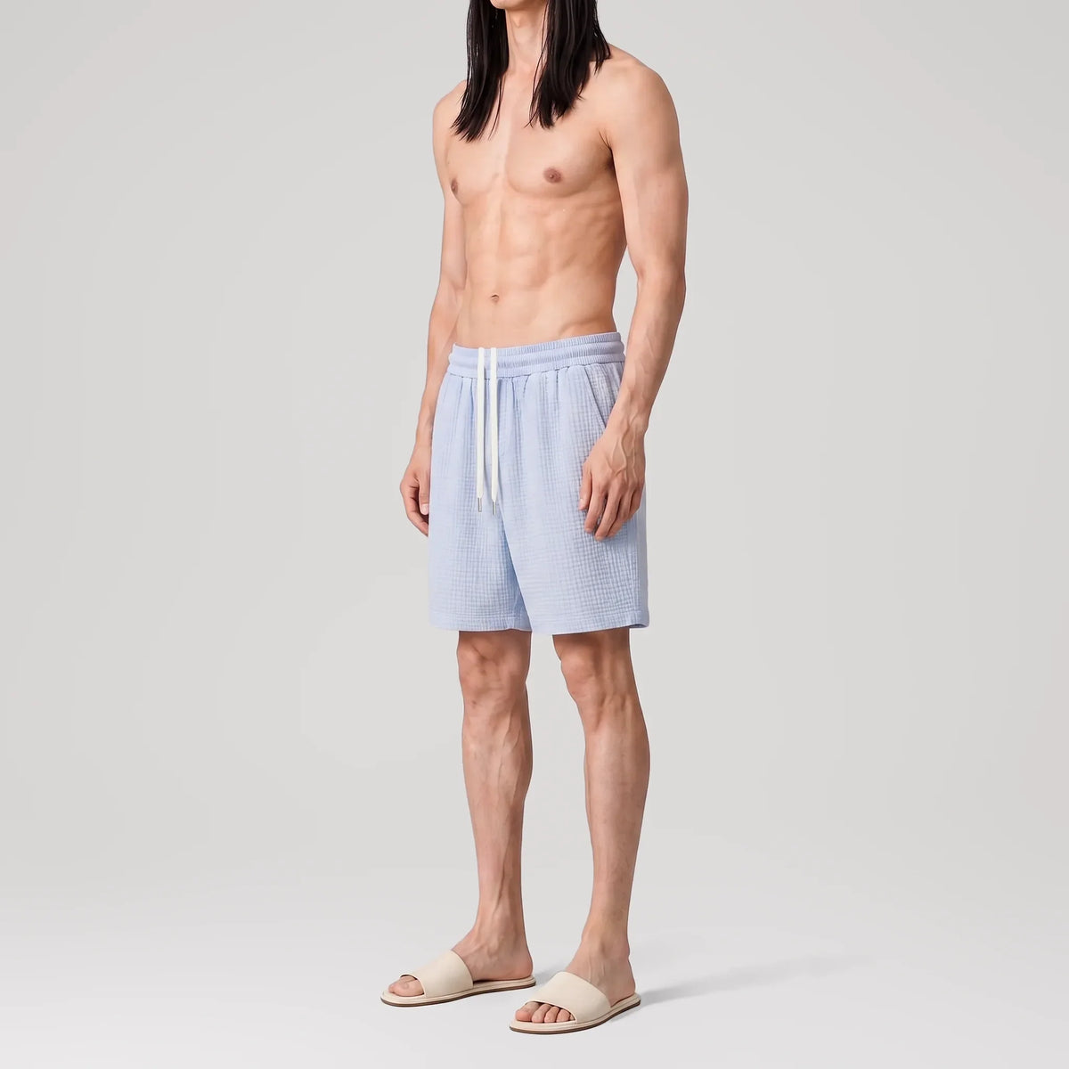 AngelWeave Sky Gauze Lounge Shorts, side view