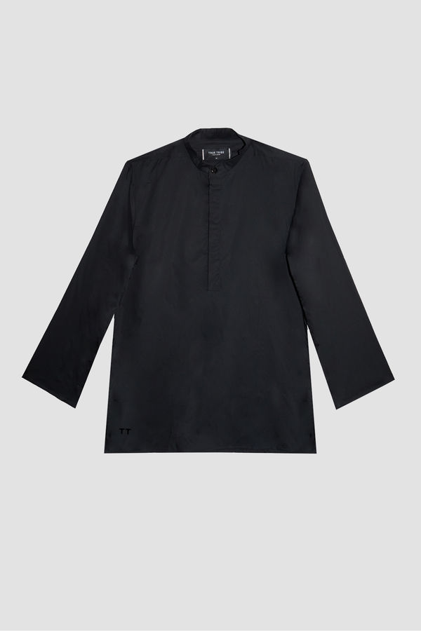 SmoothWeave Black Micro Twill Kurta