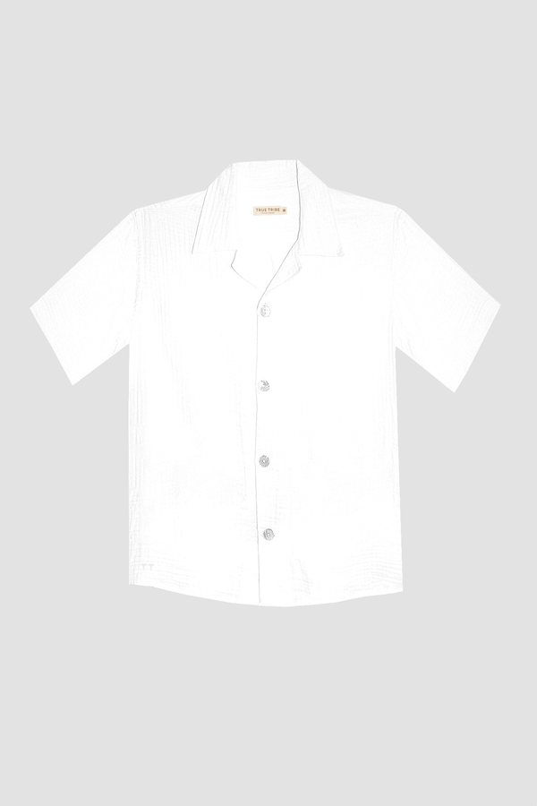 AngelWeave White Gauze Resort Shirt