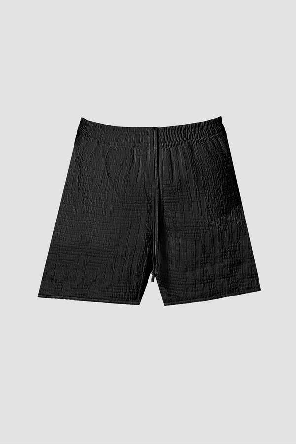 AirMaze Black Cotton Lounge Shorts