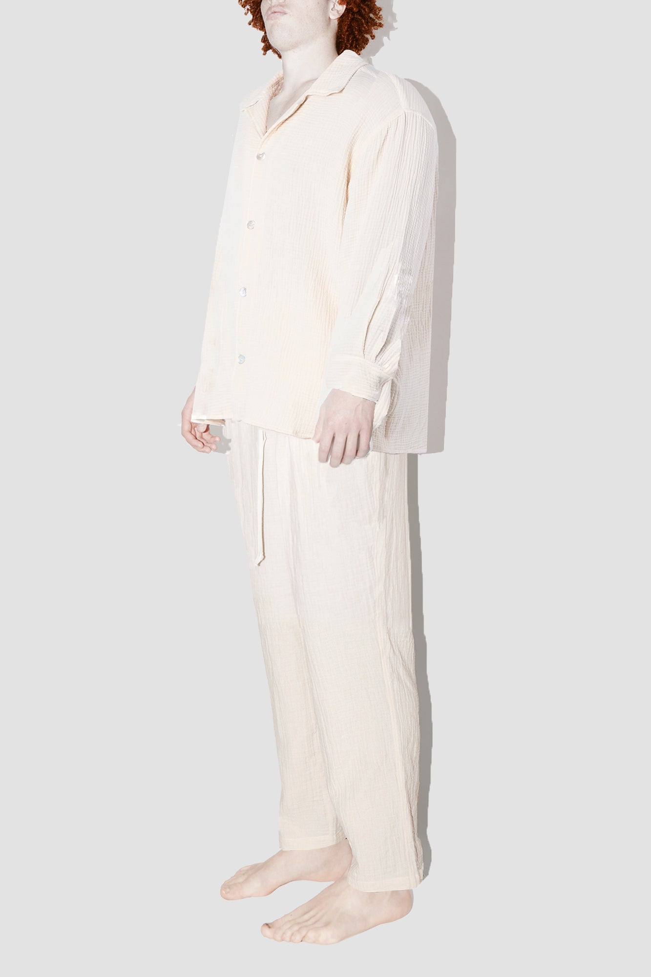 AngelWeave Ivory Gauze Long Sleeve Resort Shirt