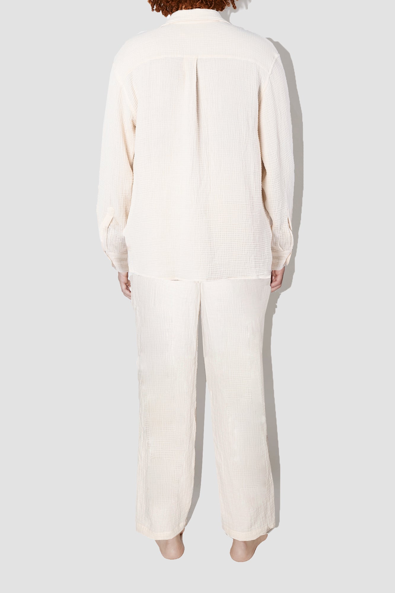 AngelWeave Ivory Gauze Long Sleeve Resort Shirt