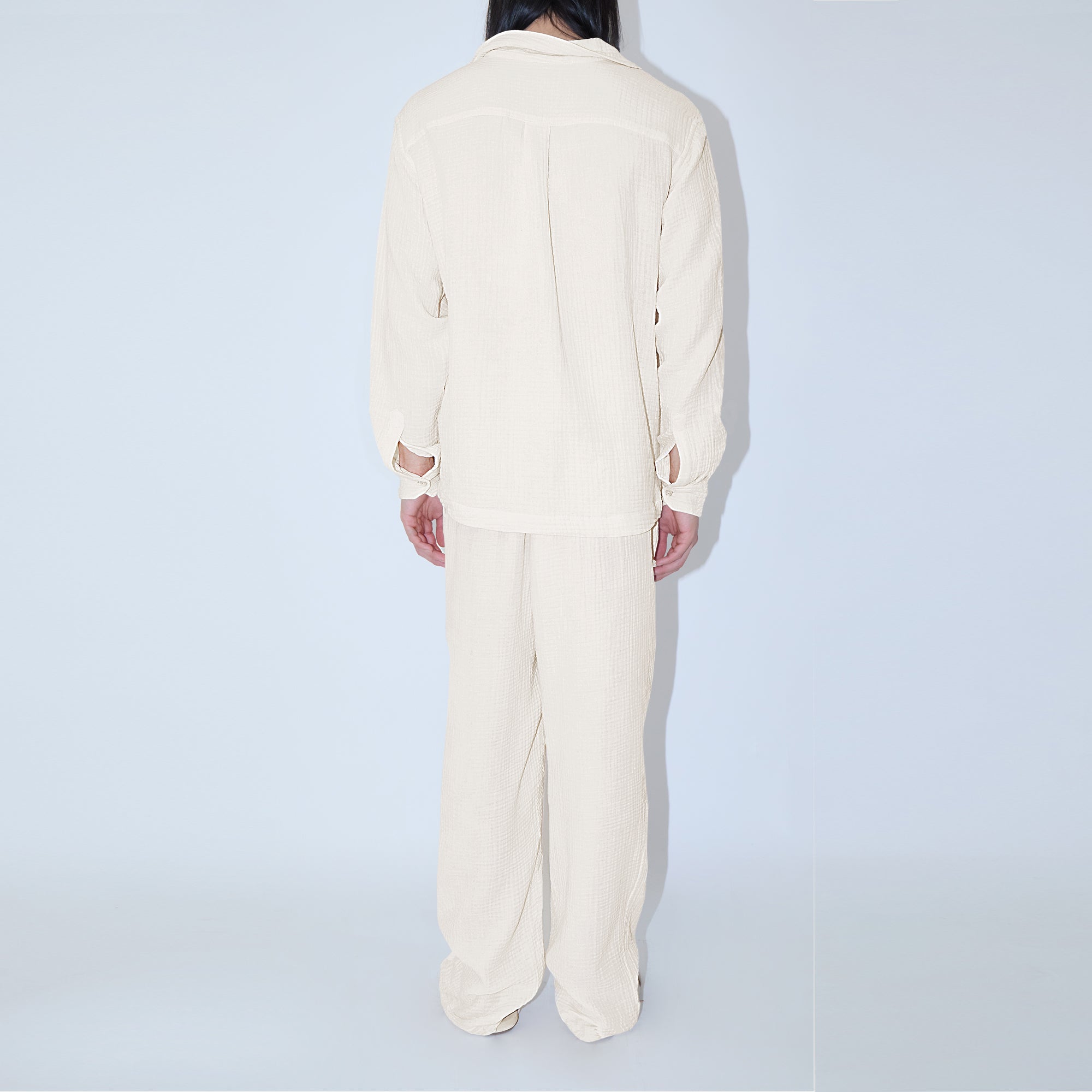 AngelWeave Ivory Gauze Long Sleeve Resort Shirt