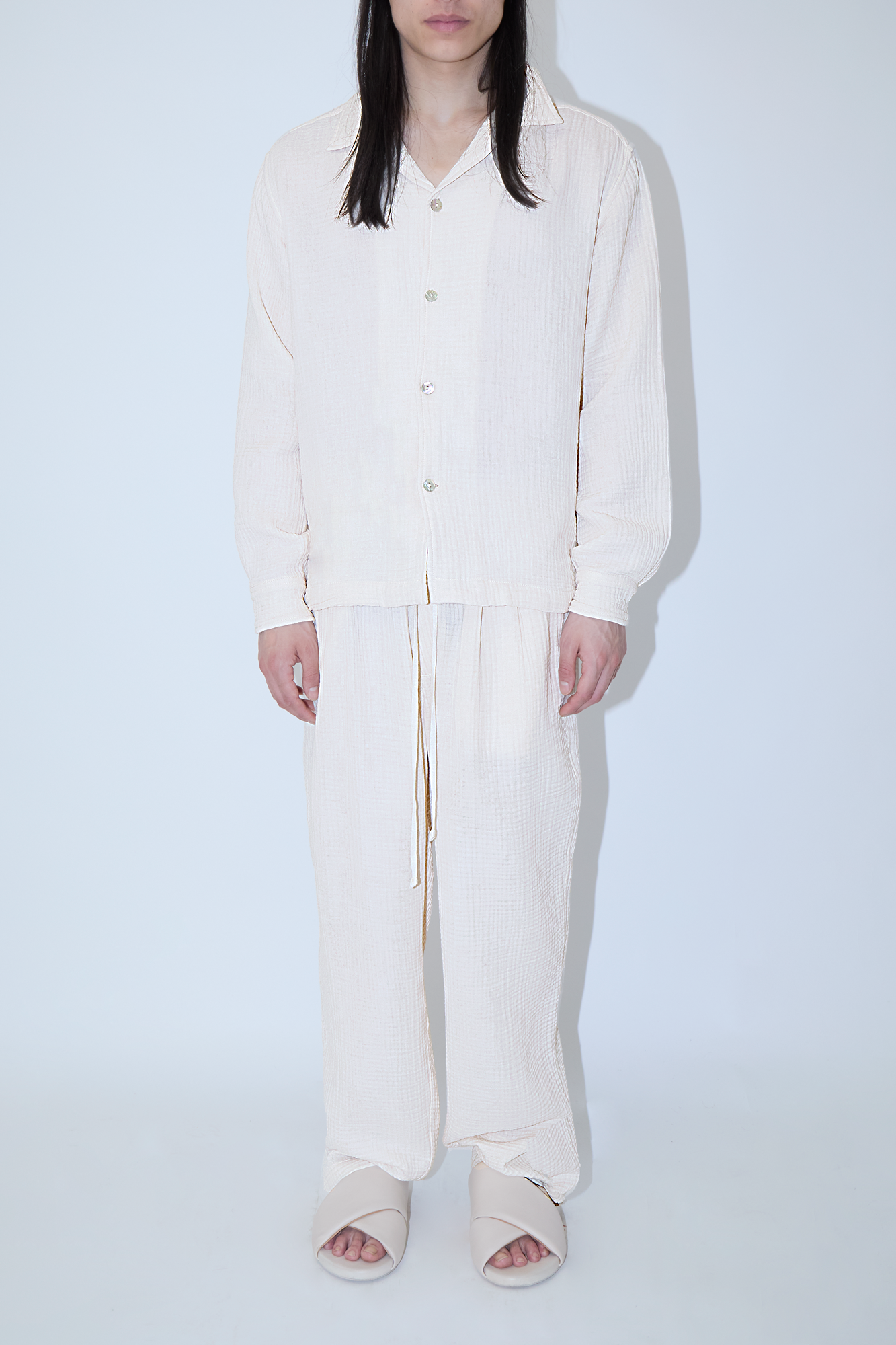 AngelWeave Ivory Gauze Long Sleeve Resort Shirt