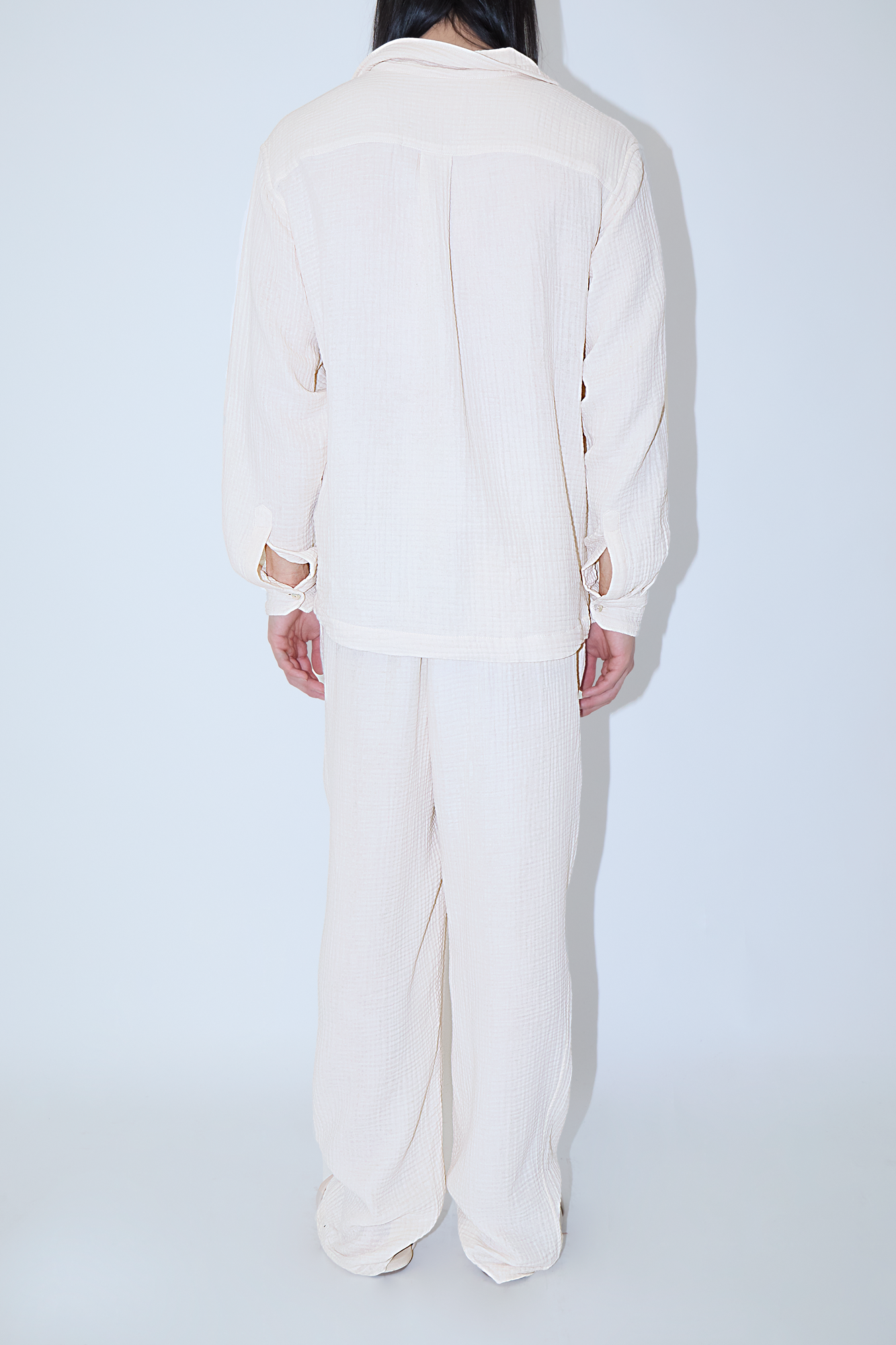 AngelWeave Ivory Gauze Long Sleeve Resort Shirt