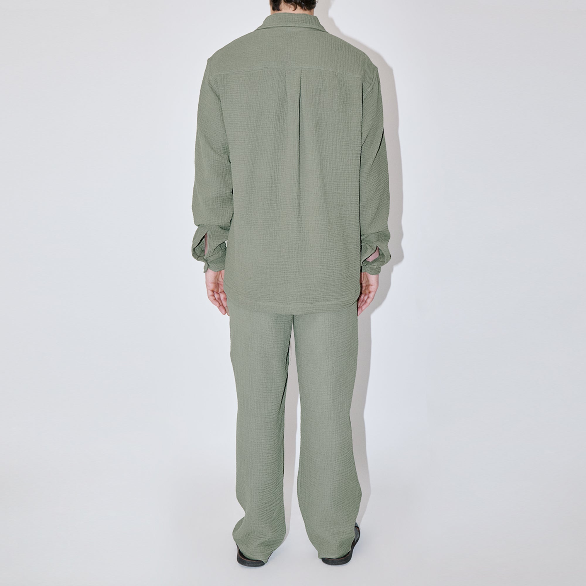 AngelWeave Khaki Gauze Long Sleeve Resort Shirt