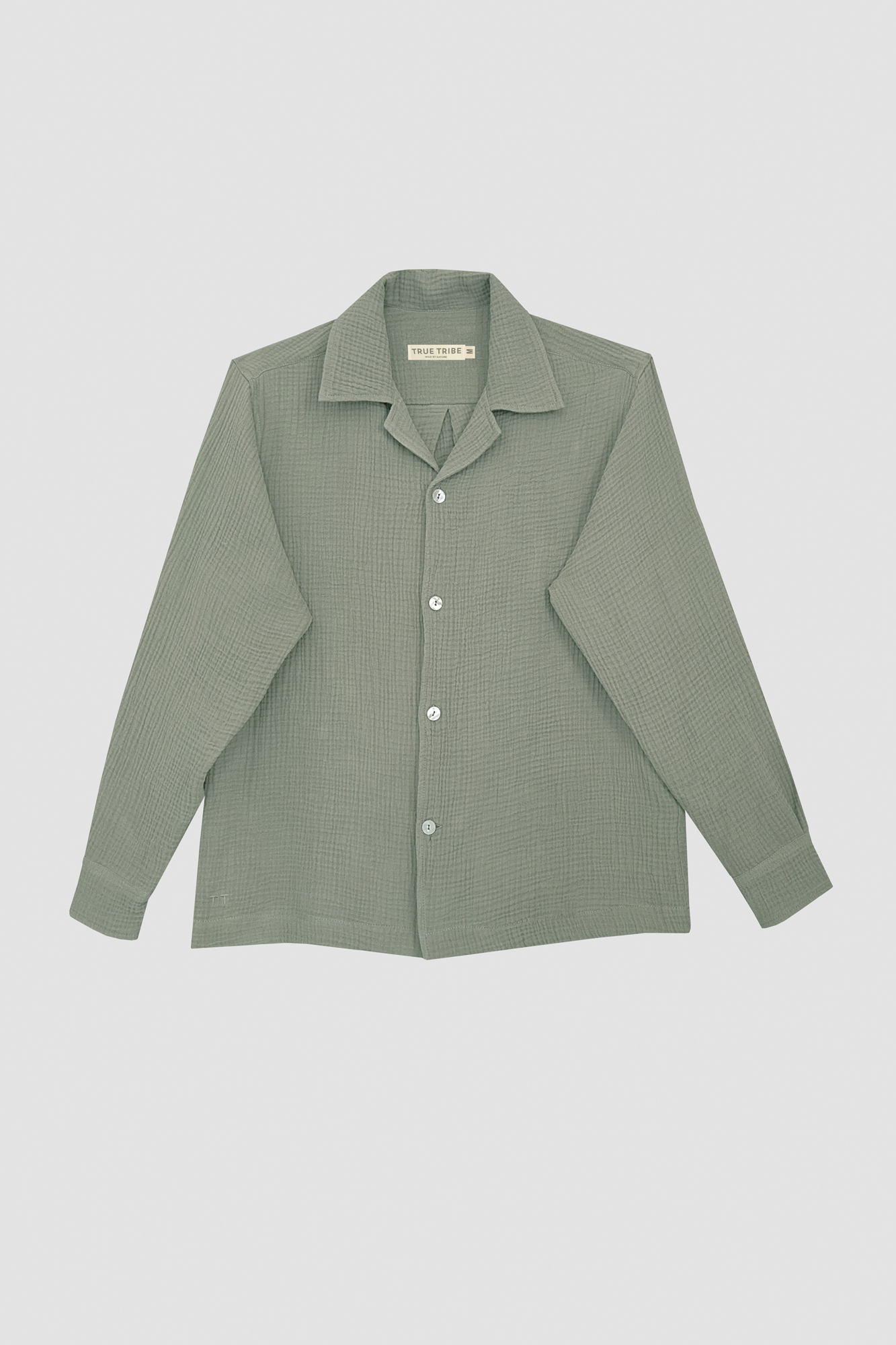 AngelWeave Khaki Gauze Long Sleeve Resort Shirt