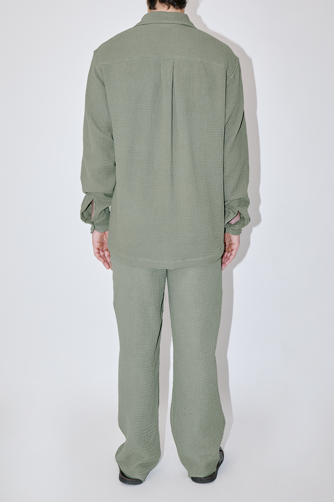 AngelWeave Khaki Gauze Long Sleeve Resort Shirt
