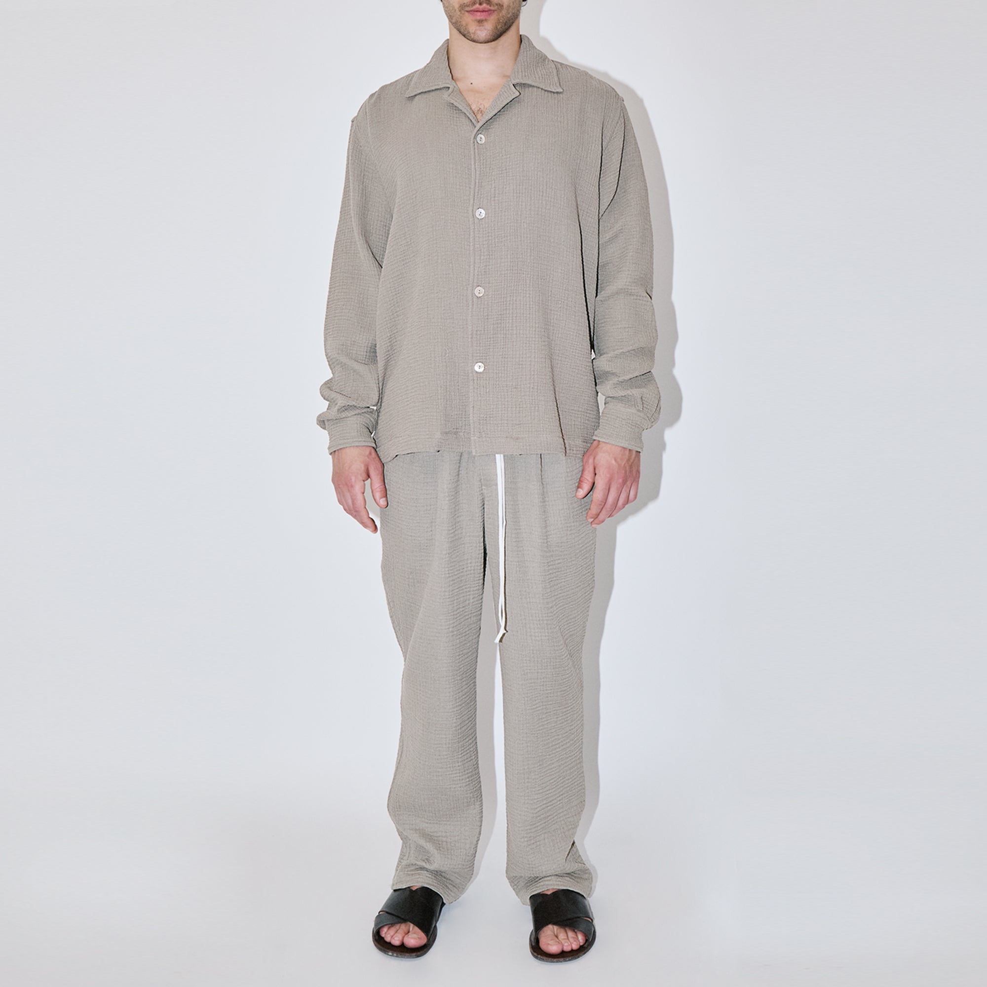 AngelWeave Sand Gauze Long Sleeve Resort Shirt