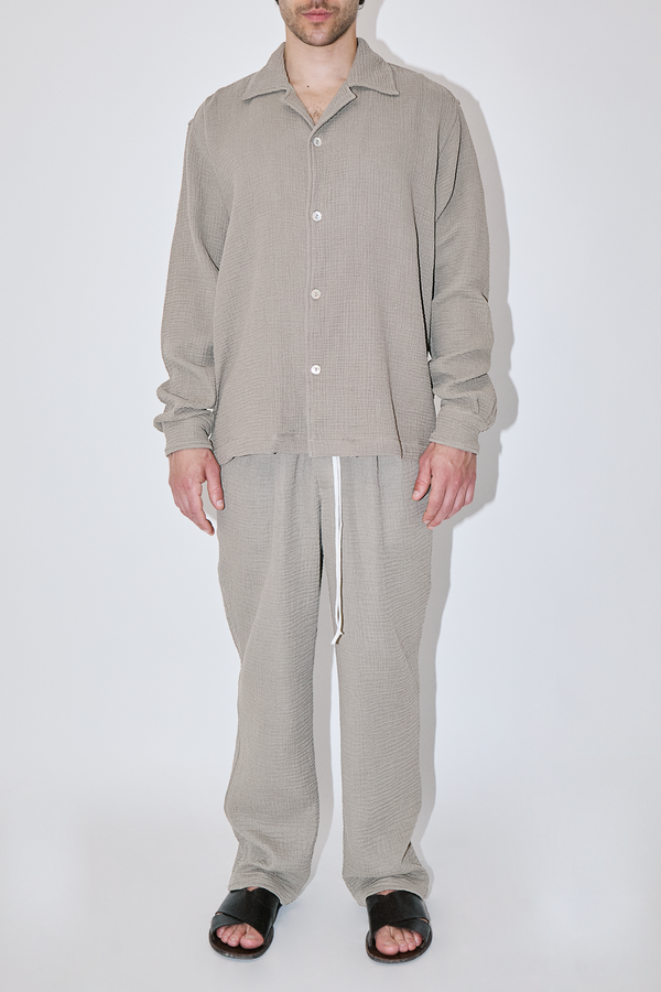 AngelWeave Sand Gauze Long Sleeve Resort Shirt
