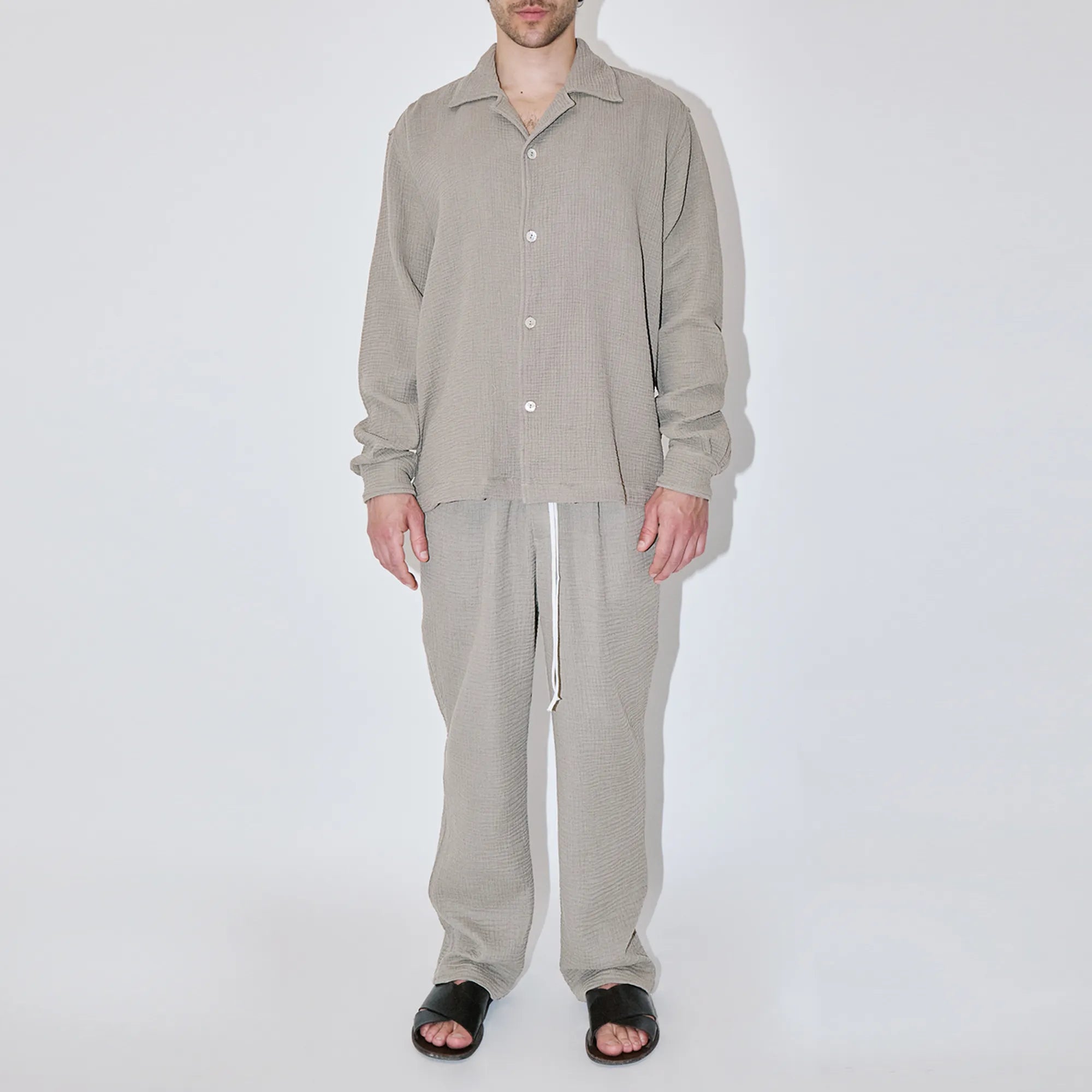 AngelWeave Sand Gauze Long Sleeve Resort Shirt