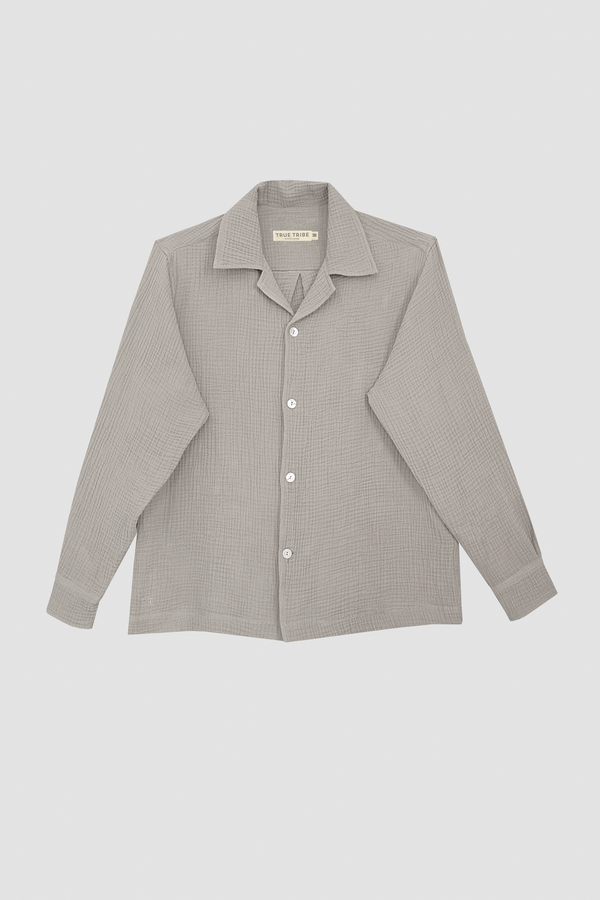 AngelWeave Sand Gauze Long Sleeve Resort Shirt