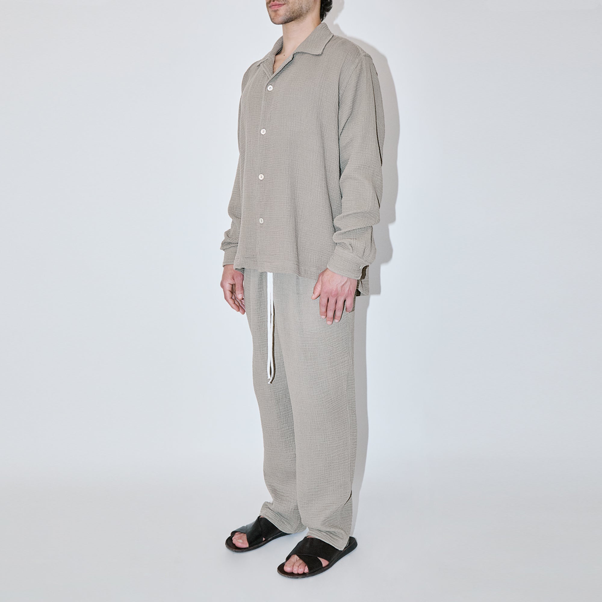 AngelWeave Sand Gauze Long Sleeve Resort Shirt