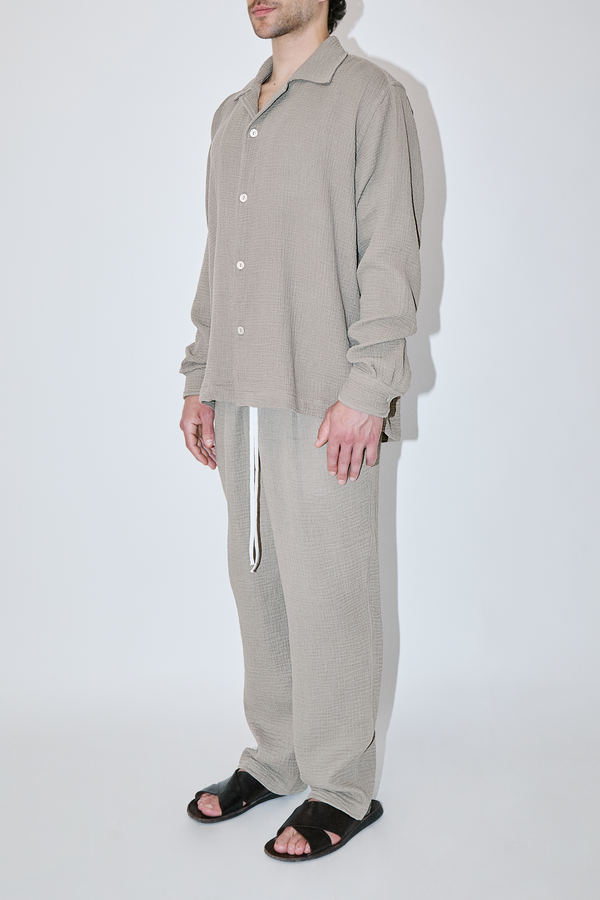 AngelWeave Sand Gauze Long Sleeve Resort Shirt