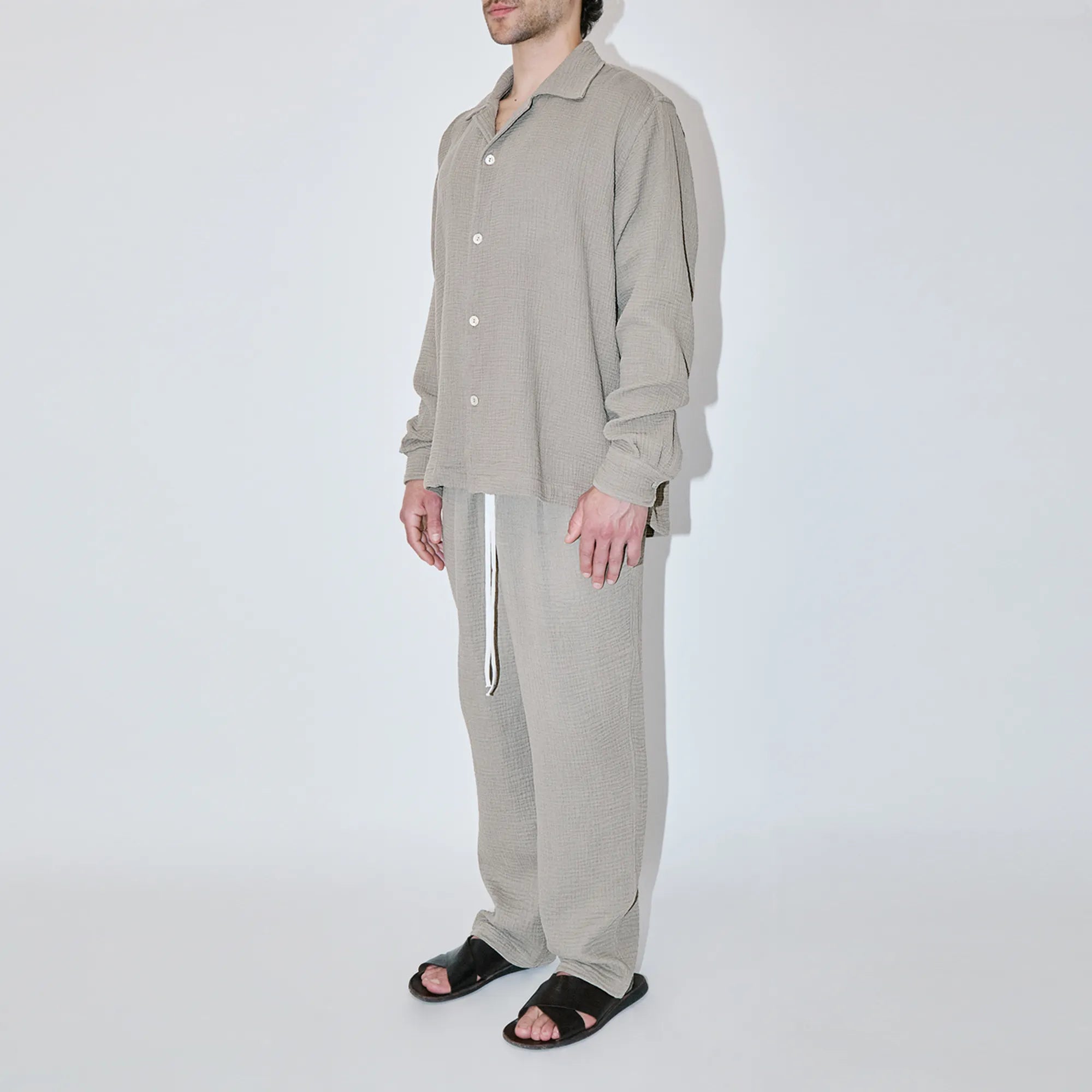 AngelWeave Sand Gauze Long Sleeve Resort Shirt