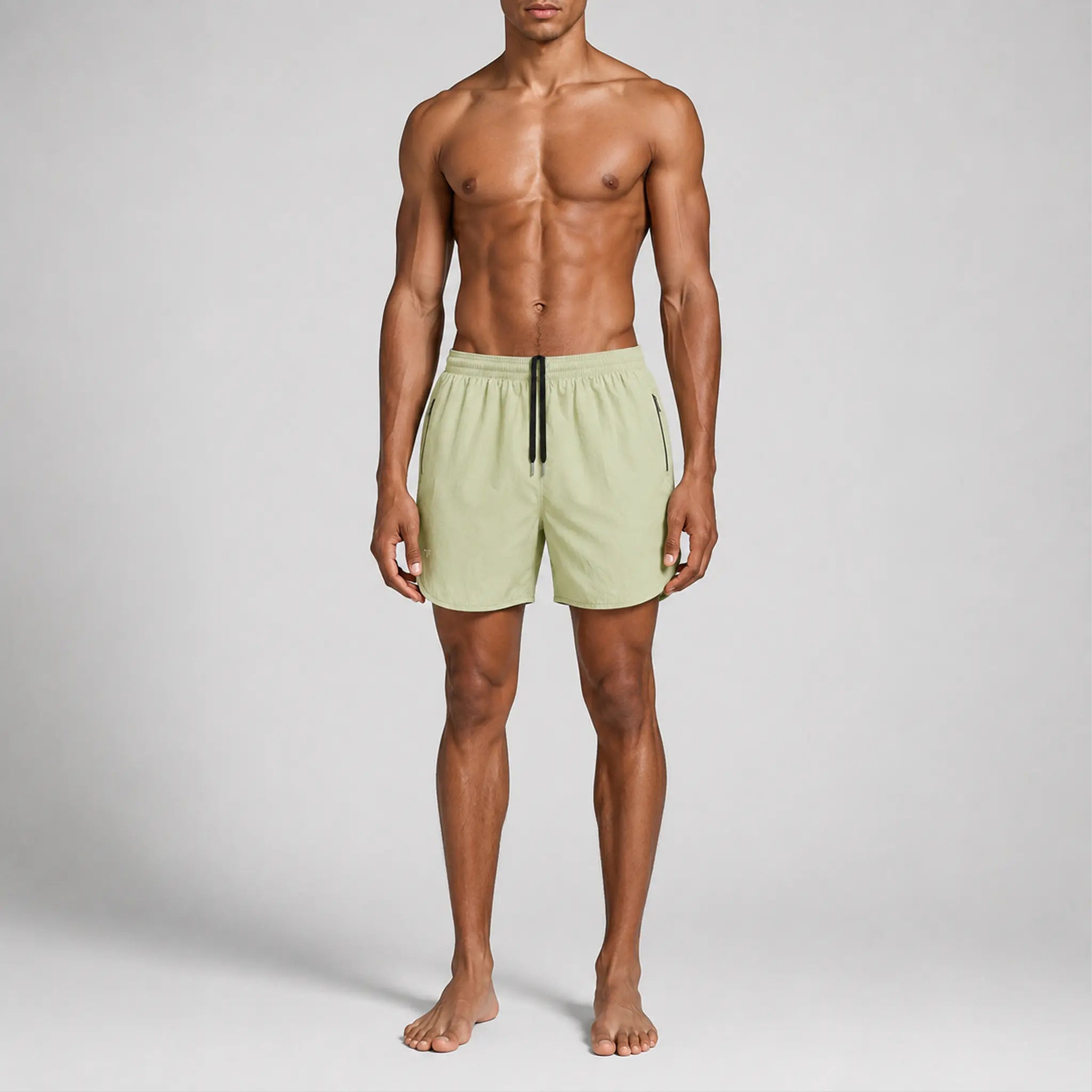 AquaSilk Almond Green Active Swim Shorts