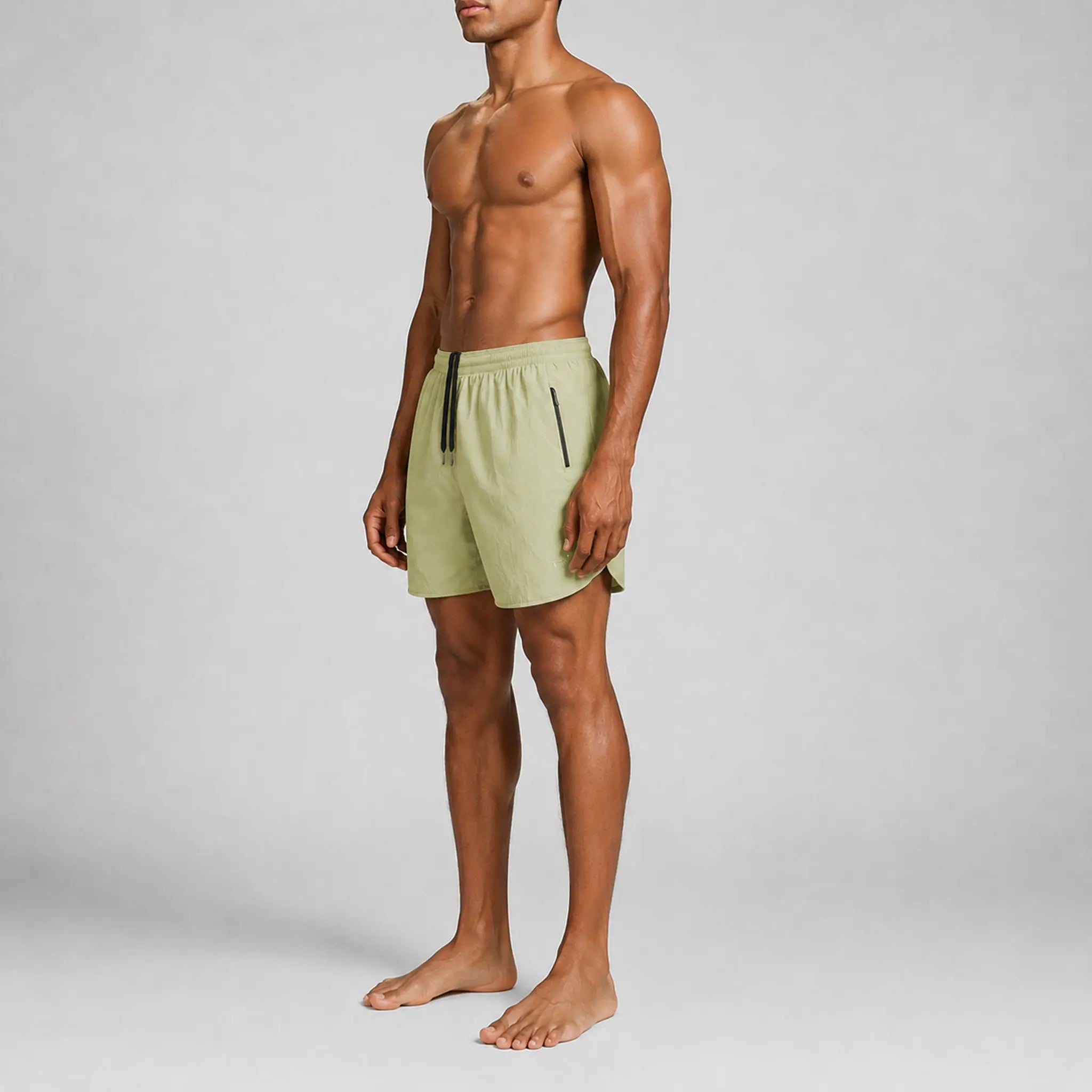 AquaSilk Almond Green Active Swim Shorts