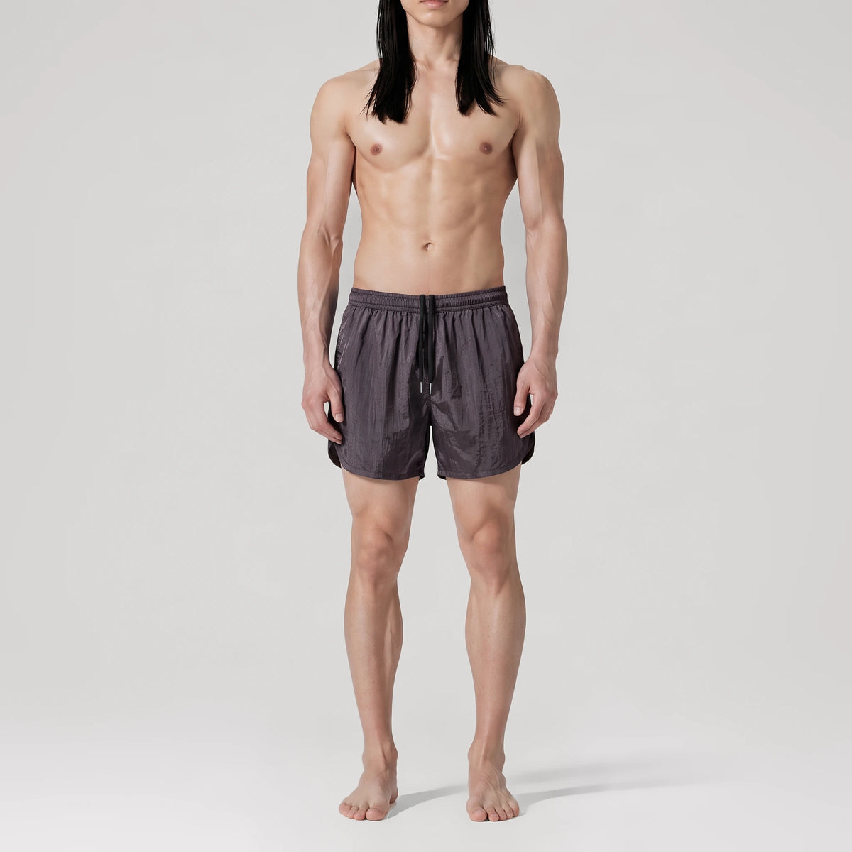 Black Solar Active Swim Shorts, front view