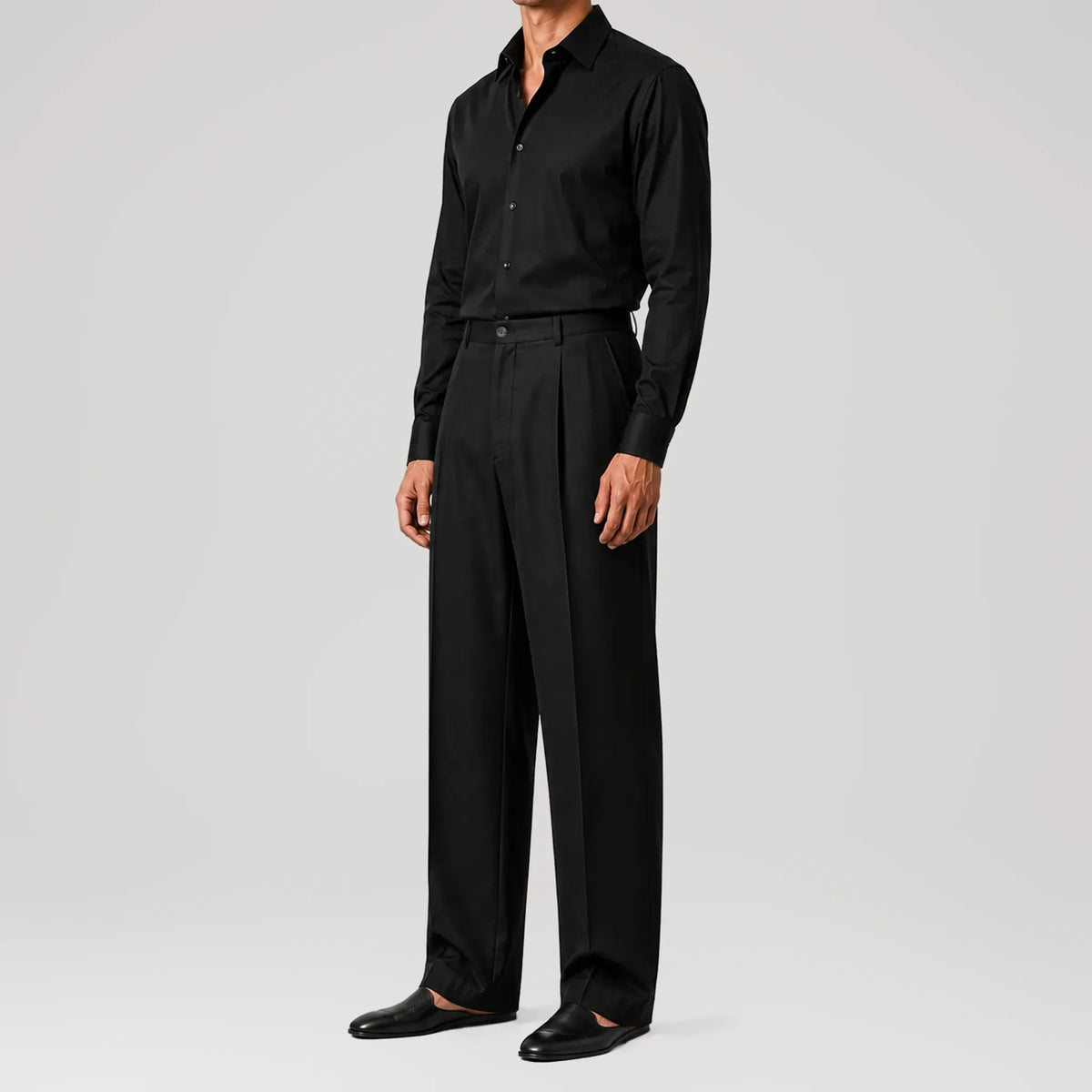 GizaLux Black Evening Pants, side view