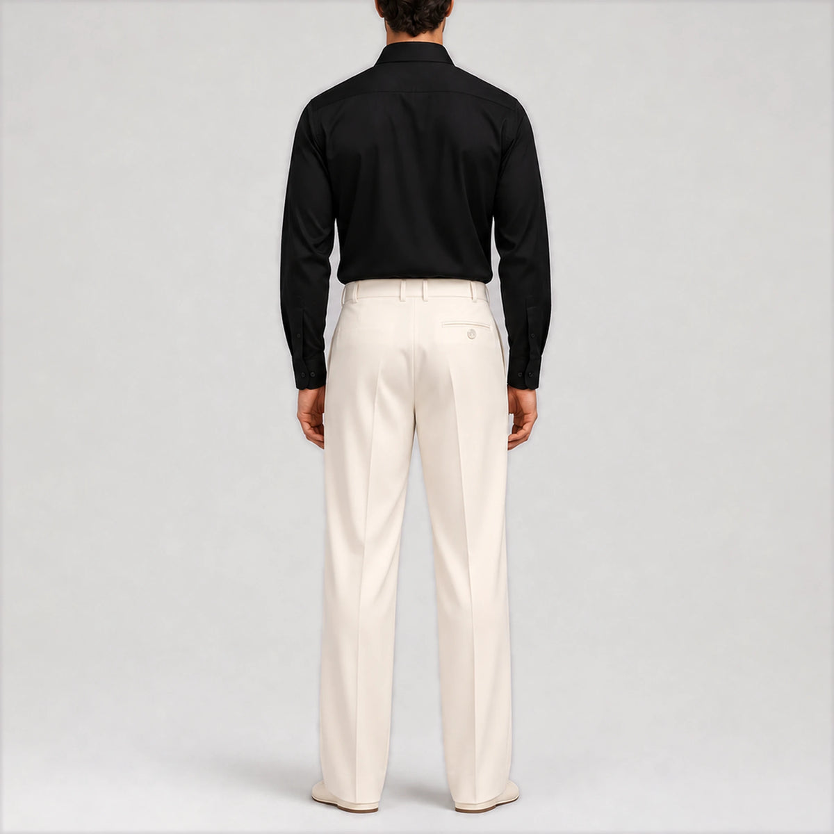 GizaLux Ivory evening pants, back