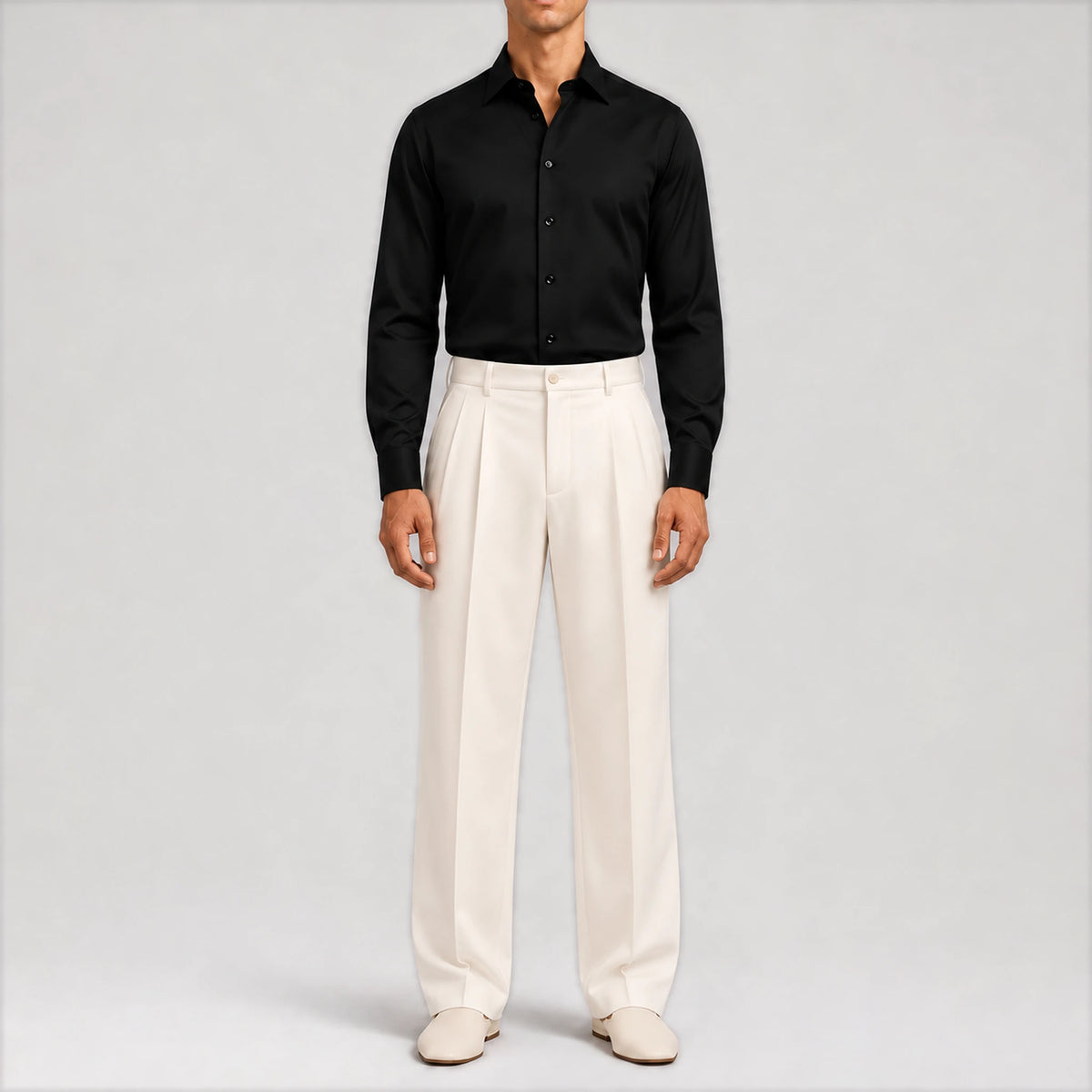 GizaLux Ivory evening pants, front