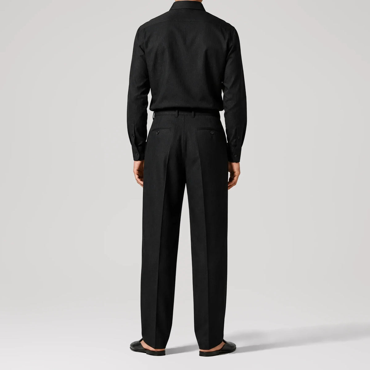 TerraLinen Black Evening Pants, back view