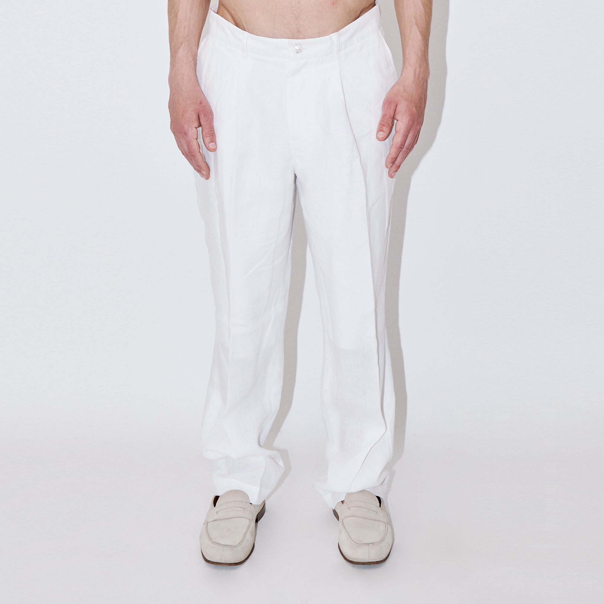 TerraLinen White Evening Pants