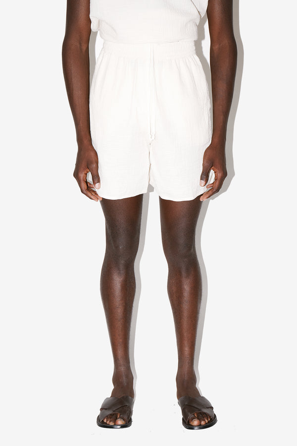 White Angel Lounge Shorts Front - Smooth Steve