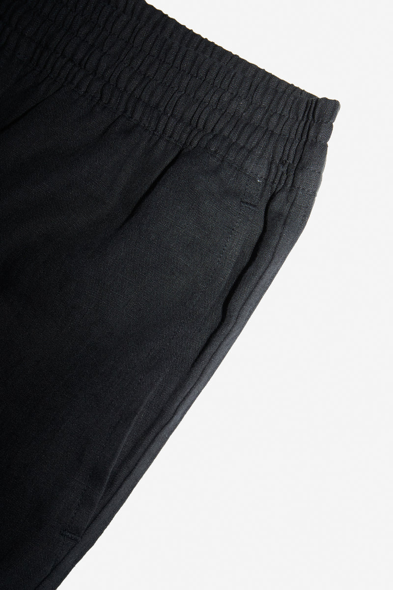 Black Linen Classic Pants