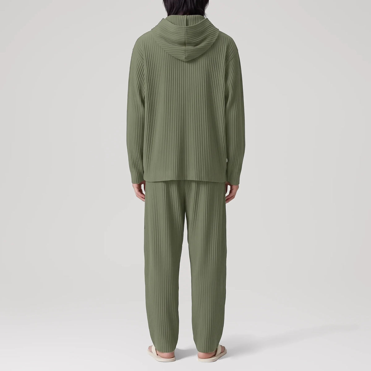 AirCloud Khaki Zip-Up Hoodie, back view