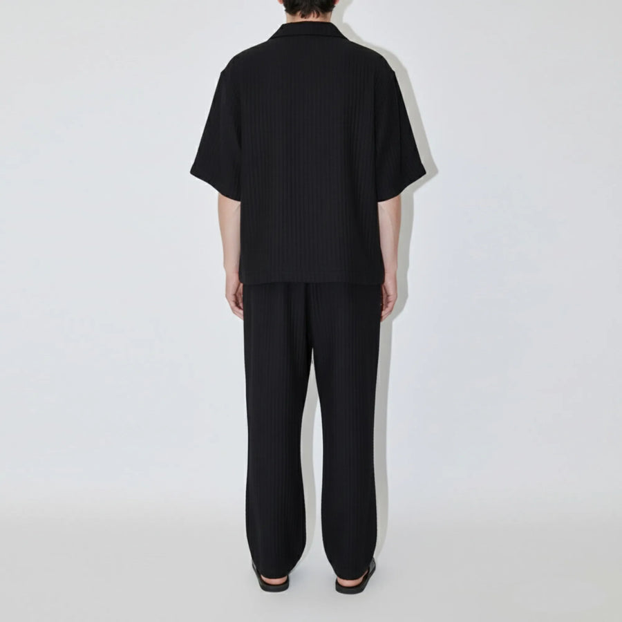 AirCloud Black Cotton Cuban Shirt