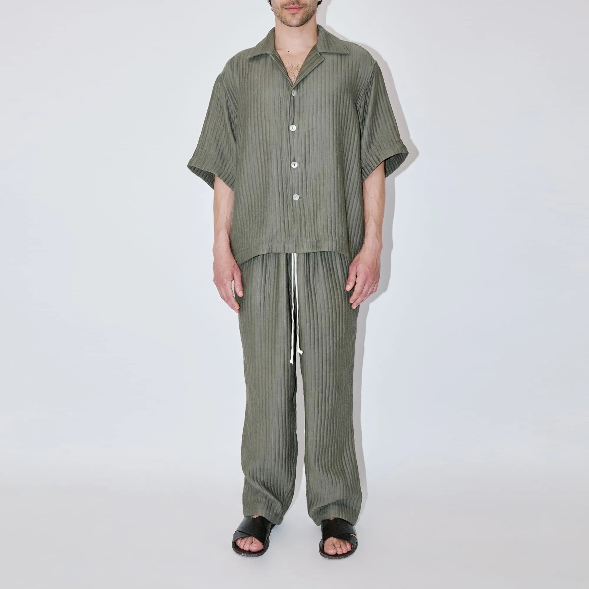 AirCloud Khaki Cotton Cuban Shirt
