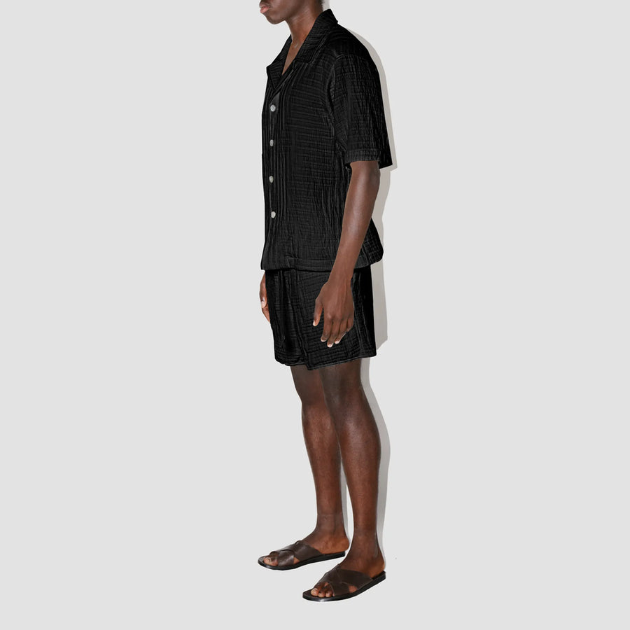 AirMaze Black Cotton Cuban Shirt