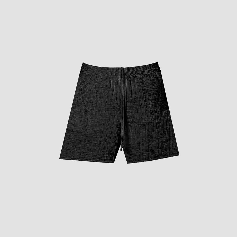AirMaze Black Cotton Lounge Shorts