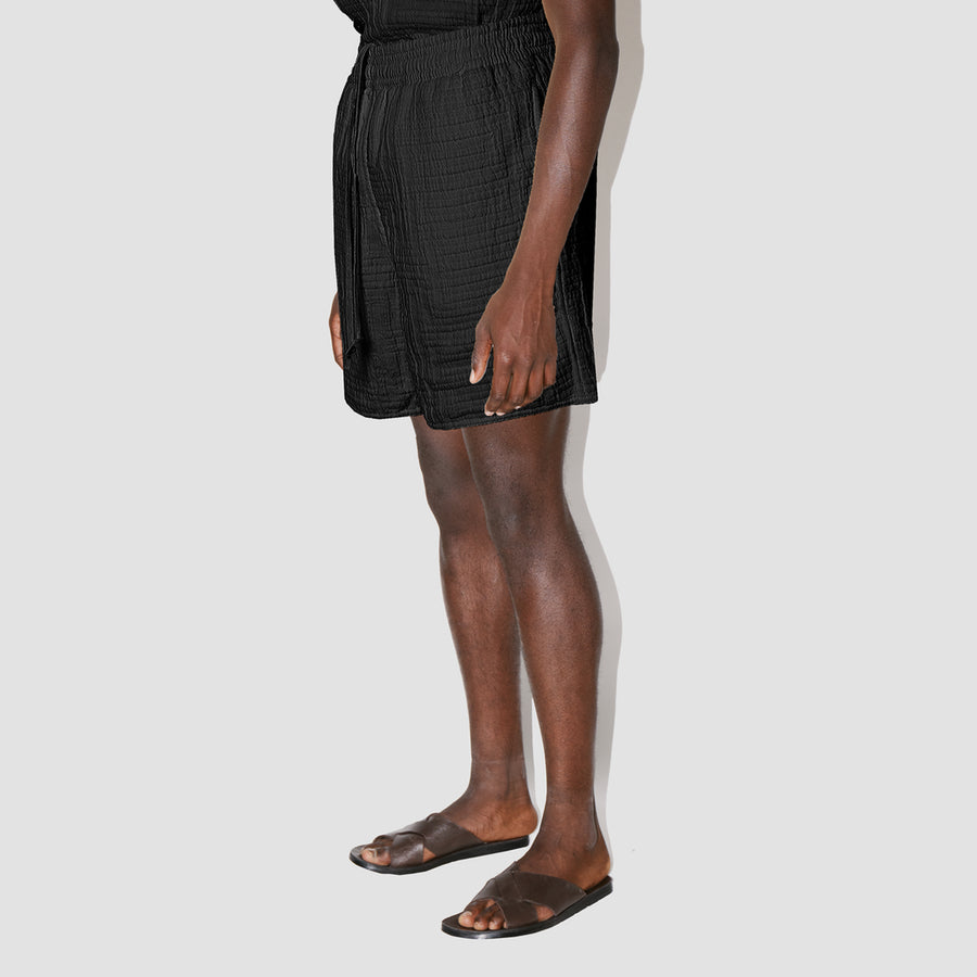 AirMaze Black Cotton Lounge Shorts