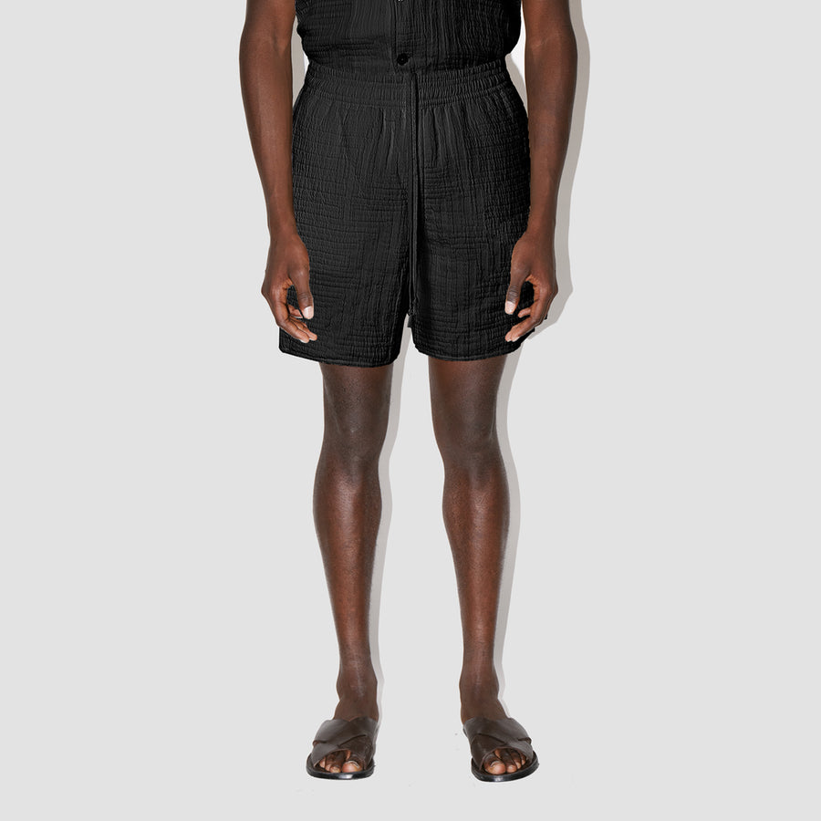 AirMaze Black Cotton Lounge Shorts