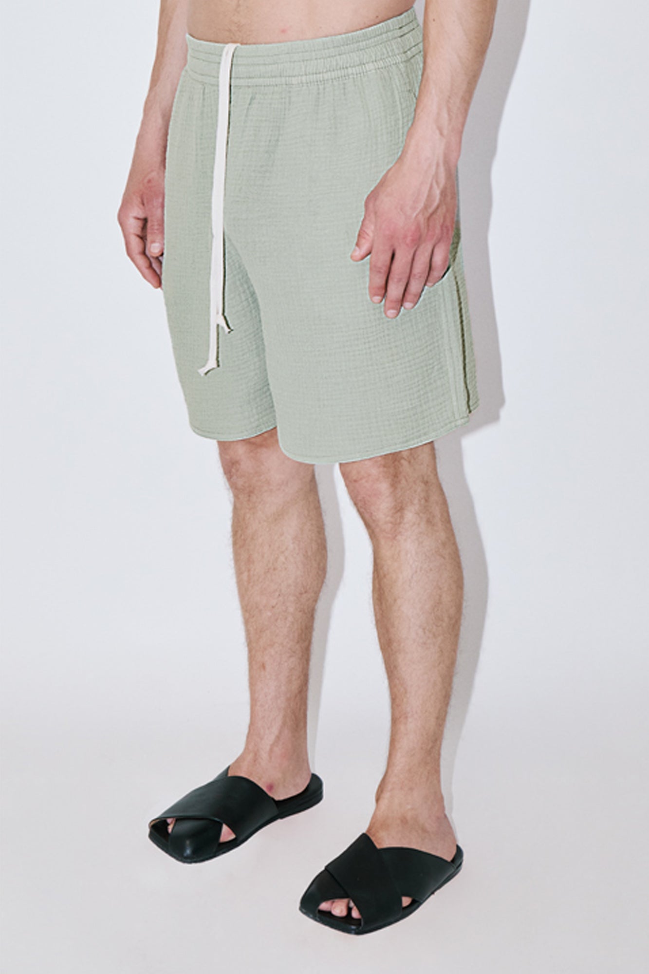 AngelWeave Almond Green Gauze Lounge Shorts