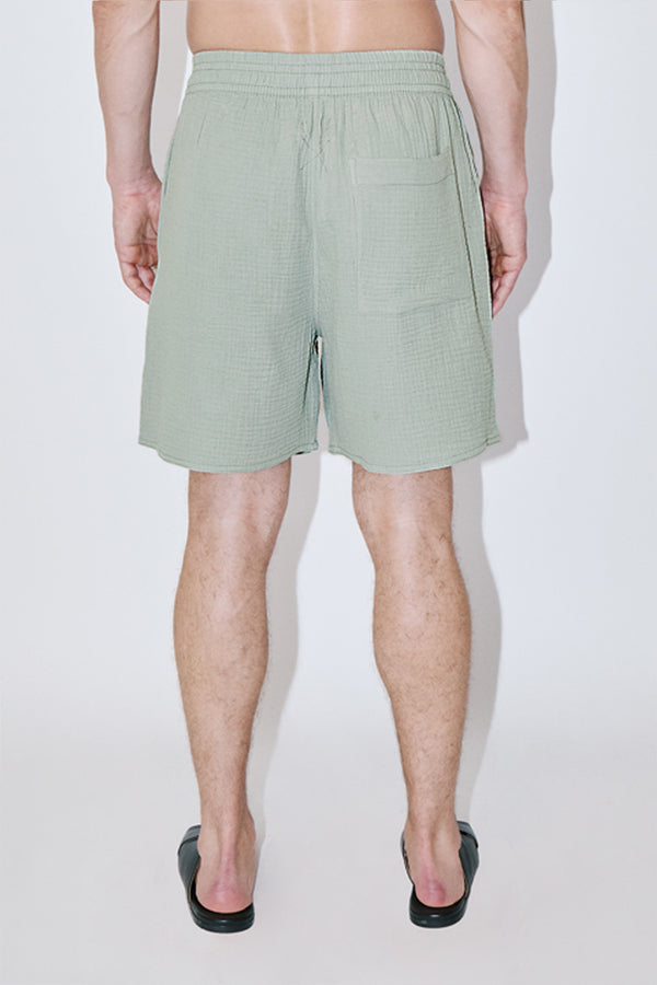 AngelWeave Almond Green Gauze Lounge Shorts
