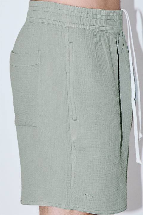 AngelWeave Almond Green Gauze Lounge Shorts