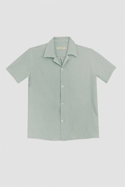AngelWeave Almond Green Gauze Resort Shirt