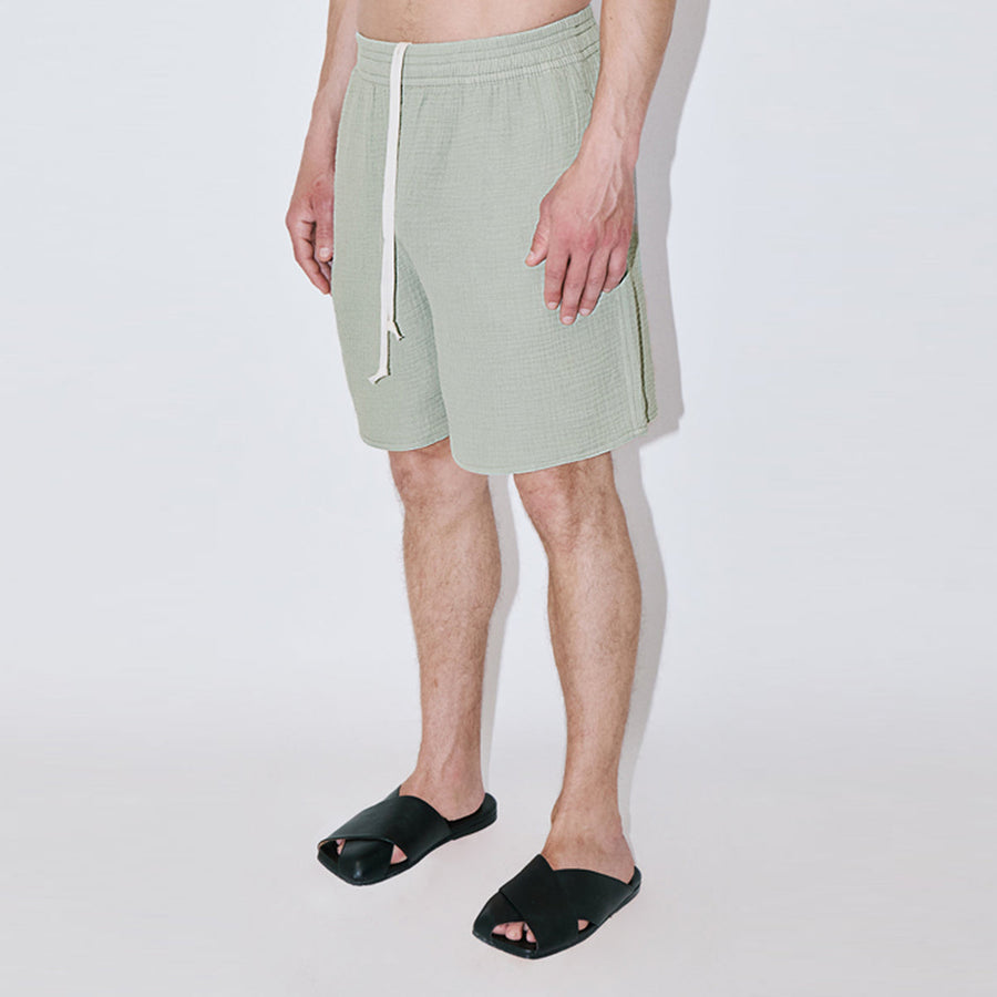 AngelWeave Almond Green Gauze Lounge Shorts