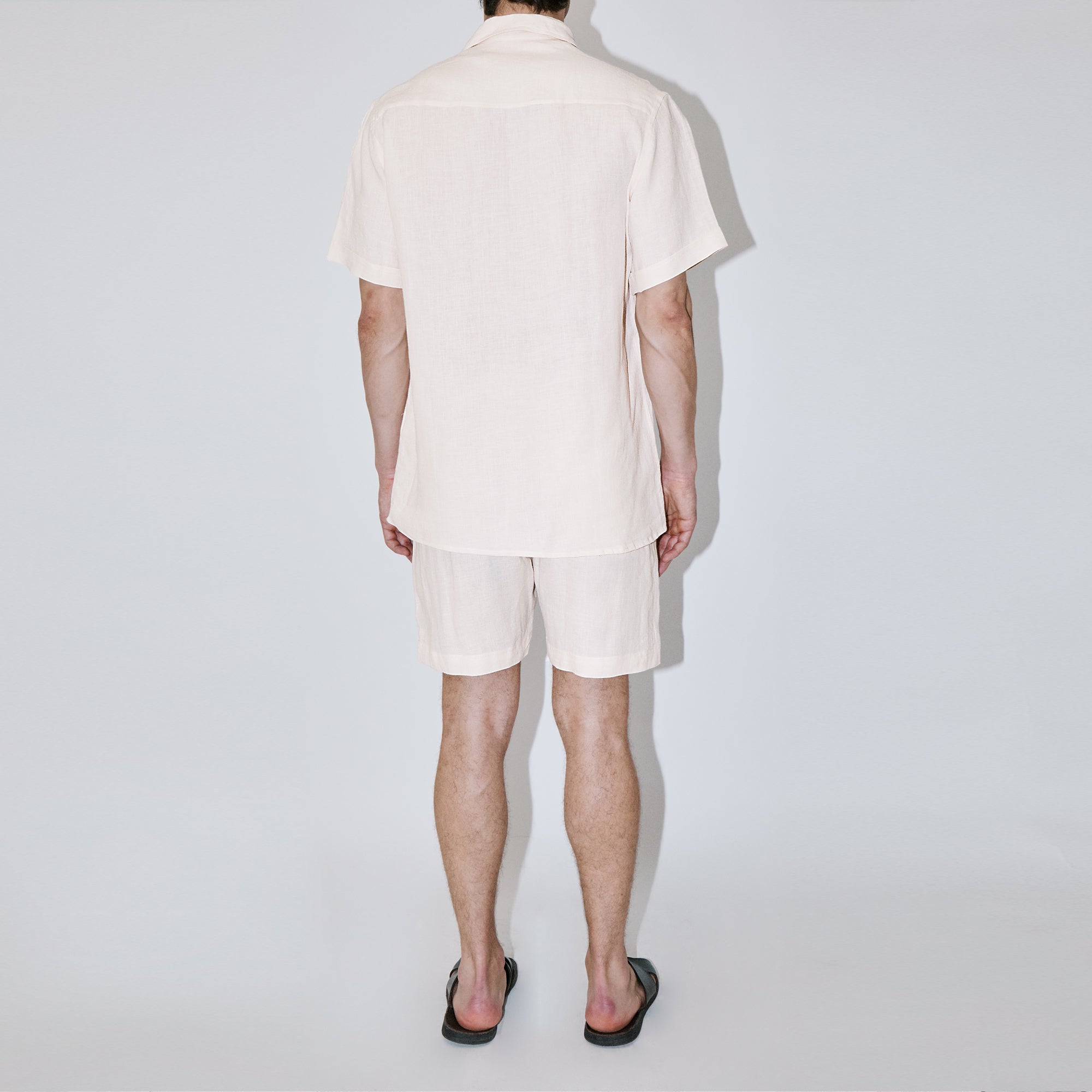 TerraLinen Ivory Classic Short Sleeve Shirt Pockets