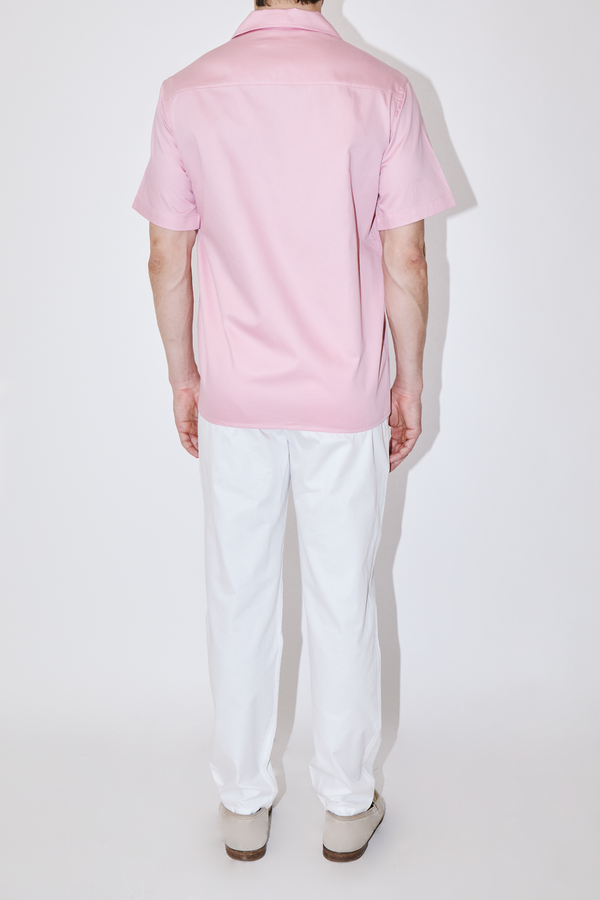 GizaFine Pink Satin Classic Short Sleeve Shirt