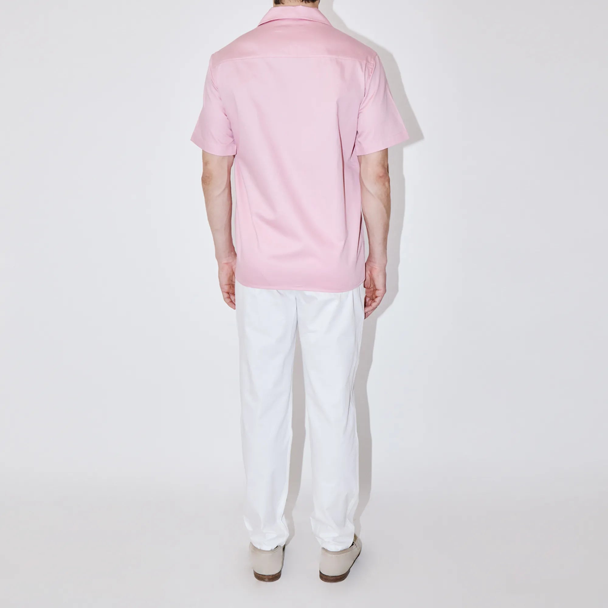 GizaFine Pink Satin Classic Short Sleeve Shirt