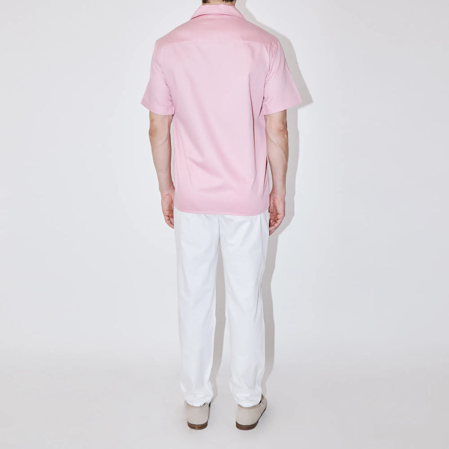 GizaFine Pink Satin Classic Short Sleeve Shirt