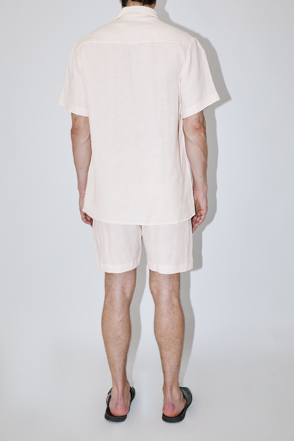 TerraLinen Ivory Classic Short Sleeve Shirt Pockets