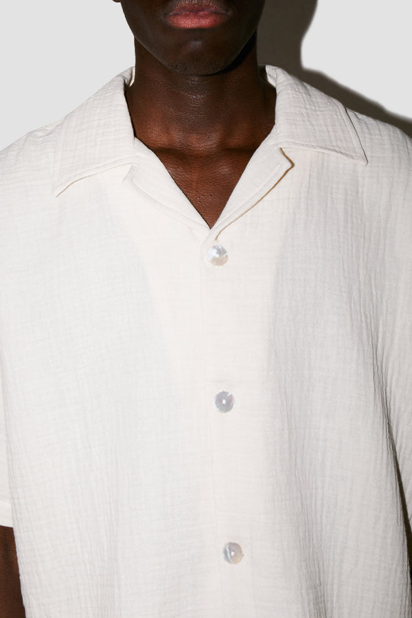 AngelWeave IVORY GAUZE RESORT SHIRT